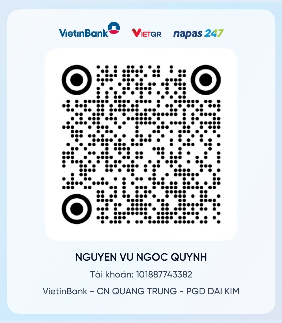 Mã QR của cô dâu Ngọc Quỳnh